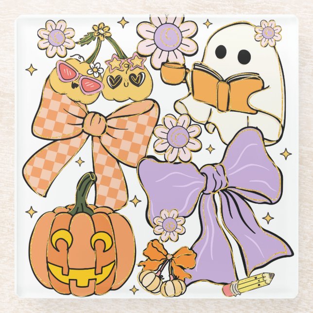 Posavasos De Vidrio Halloween, un profesor fantasmal (Anverso)