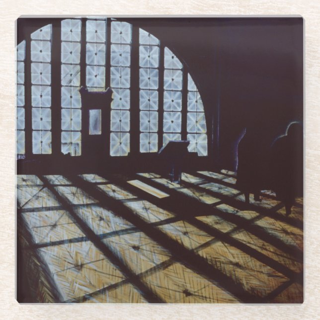 Posavasos De Vidrio Halls of Freedom, isla de Ellis (Anverso)