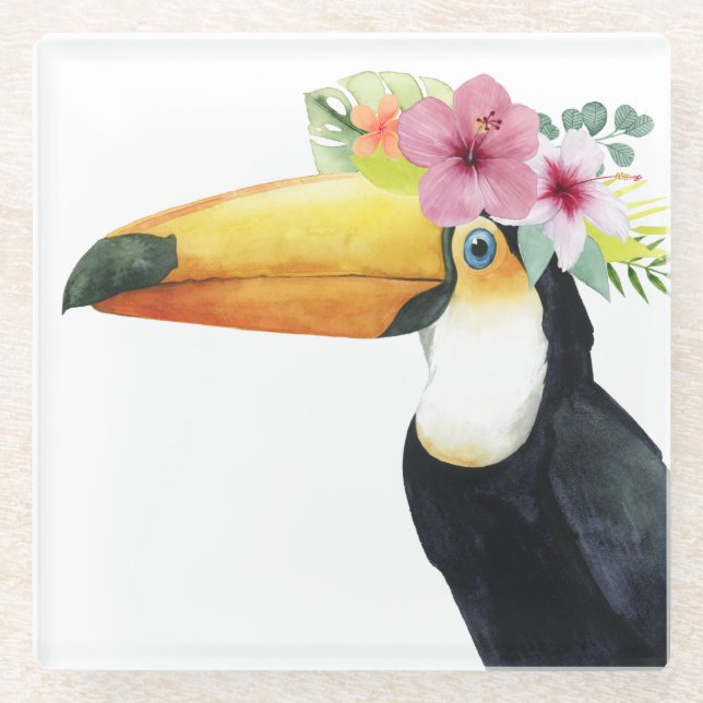 Posavasos De Vidrio Halo tropical - Toucan (Anverso)