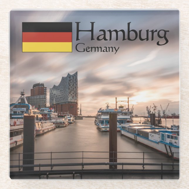 Posavasos De Vidrio Hamburg Souvenir (Anverso)