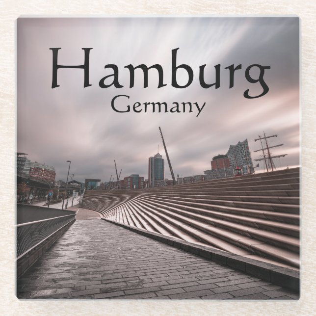 Posavasos De Vidrio Hamburgo Alemania (Anverso)