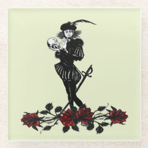 Posavasos De Vidrio Hamlet El Bardo Verde Lima