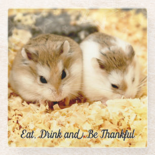 Posavasos De Vidrio Hammyville - Cute Hamster