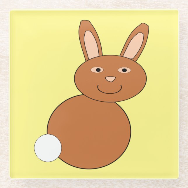 Posavasos De Vidrio Happy Easter Bunny Glass Coaster (Anverso)