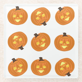 Posavasos De Vidrio Happy Halloween theme coasters