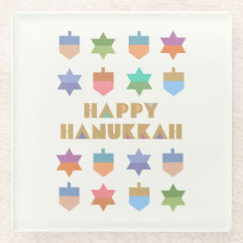 Posavasos De Vidrio Happy Hanukkah Kitchen Toallas