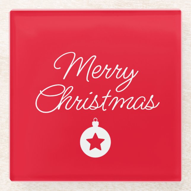 Posavasos De Vidrio Happy New Year Merry Christmas Holiday Season (Anverso)