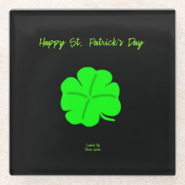 Posavasos De Vidrio Happy St. Patrick's Day Glass Coaster