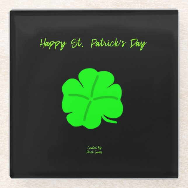 Posavasos De Vidrio Happy St. Patrick's Day Glass Coaster (Anverso)