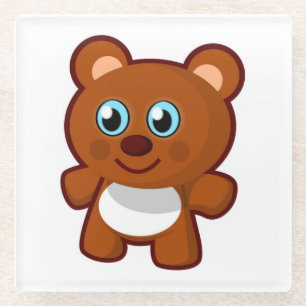 POSAVASOS DE VIDRIO HAPPY TEDDY BEAR