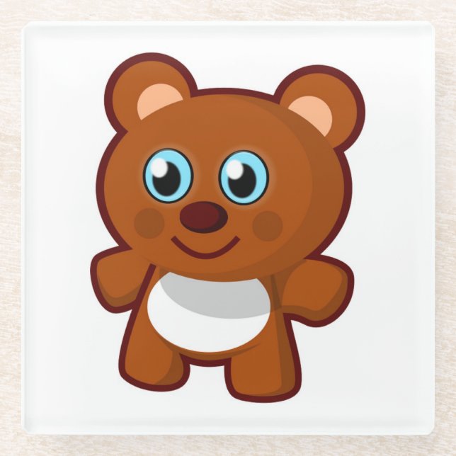 POSAVASOS DE VIDRIO HAPPY TEDDY BEAR (Anverso)