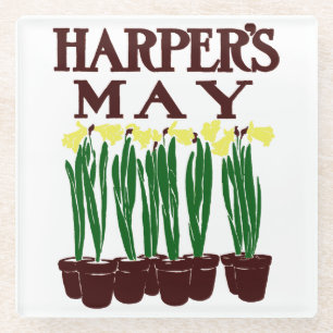 Posavasos De Vidrio Harper's 1899 Edward Penfield Daffodils
