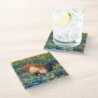 Posavasos De Vidrio Hawaiian Rooster