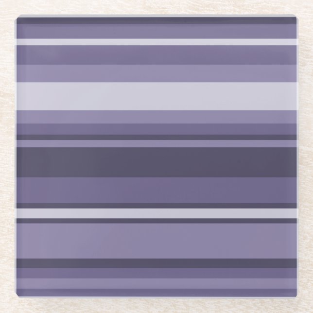 Posavasos De Vidrio Heather rayas púrpuras (Anverso)