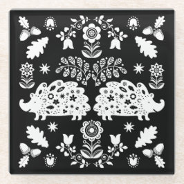 Posavasos De Vidrio Hedgehog Folk Art