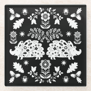 Posavasos De Vidrio Hedgehog Folk Art