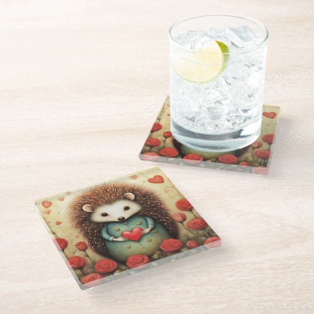 Posavasos De Vidrio Hedgehog Love 2 (Angular)