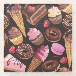Posavasos De Vidrio Helados, pasteles, pasteles y delicias de queso
