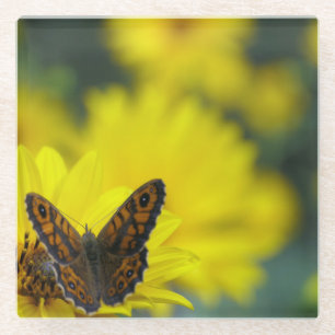 Posavasos De Vidrio Helenio de la margarita amarilla