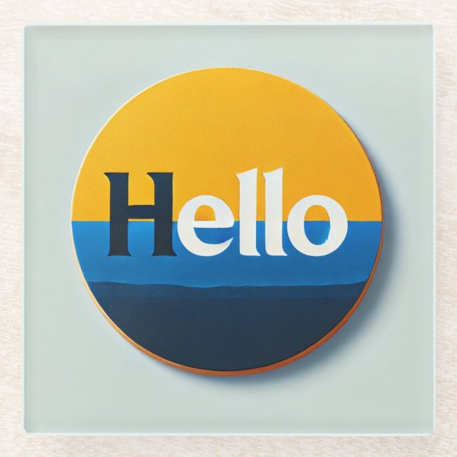 Posavasos De Vidrio Hello Coaster (Anverso)