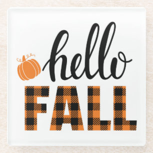 Posavasos De Vidrio Hello Fall