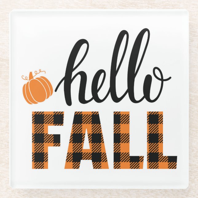 Posavasos De Vidrio Hello Fall (Anverso)