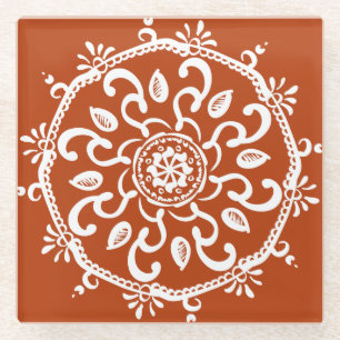 Posavasos De Vidrio Henna Mandala