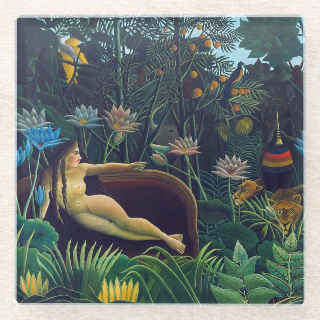 Posavasos De Vidrio Henri Rousseau - El sueño / Le Reve (Anverso)