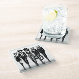 Posavasos De Vidrio Hep Cat Runway Modelos caminando por la pasarela