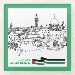 Posavasos De Vidrio Herencia y esperanza palestinas: Regresaremos