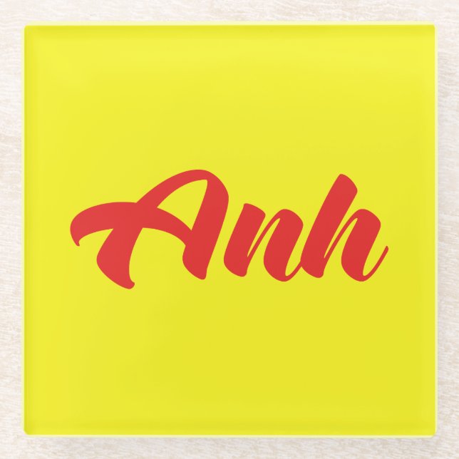 Posavasos De Vidrio Hermano Vietnamita - Anh ~ Tien Viene Idioma (Anverso)