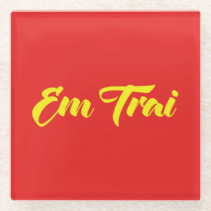 Posavasos De Vidrio Hermano Vietnamita (Joven) - Em Trai ~ Tien Viene