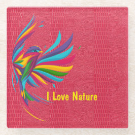 Posavasos De Vidrio Hermosa escoria de aves multicolor