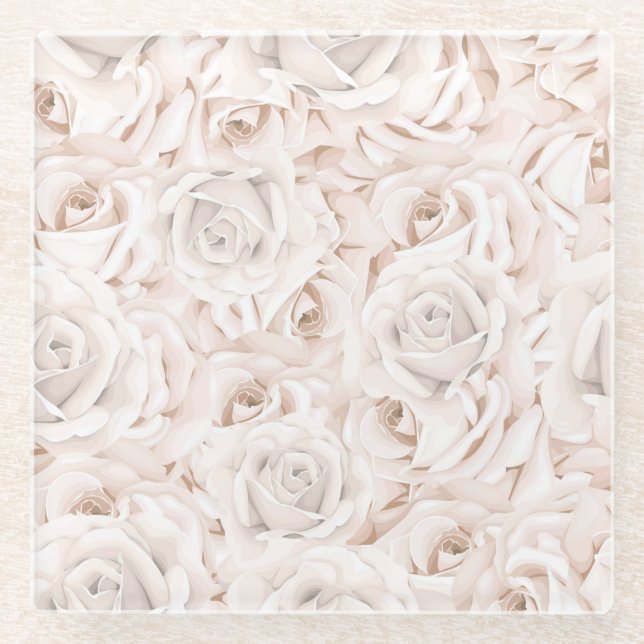 Posavasos De Vidrio Hermosa Floral (Anverso)