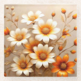 Posavasos De Vidrio Hermosa Monasterio Floral