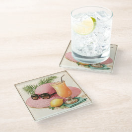 POSAVASOS DE VIDRIO HERMOSA NATURALEZA MUERTA DE VERANO ANGUSTIADA VIN