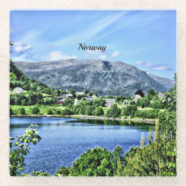 Posavasos De Vidrio Hermosa Noruega (Anverso)