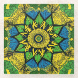 Posavasos De Vidrio Hermosa Pascua De Vidrio. Diseño Mandala.