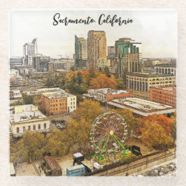 Posavasos De Vidrio Hermosa vista de Ciudad de Sacramento California