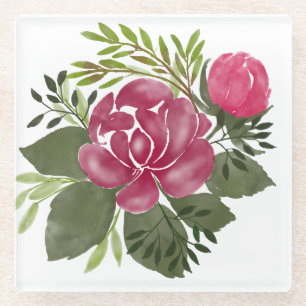 Posavasos De Vidrio Hermoso arte de flores