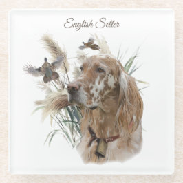 Posavasos De Vidrio Hermoso asentamiento con faisanes, arte