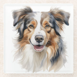 POSAVASOS DE VIDRIO HERMOSO COLOR DE AGUA CARA DE OVEJAS AUSTRALIANAS