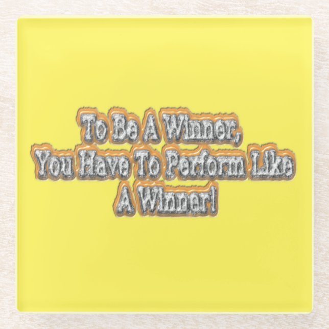 Posavasos De Vidrio ¡Hermoso Diseño De La Cita "Ser Ganador"! T-S (Anverso)