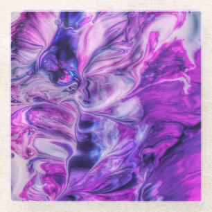 Posavasos De Vidrio Hermoso fondo de Smokey Swirls Púrpura
