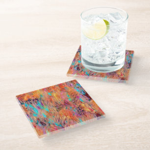Posavasos De Vidrio Hermoso y elegante patrón de tonos de joyas impeca