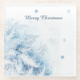 Posavasos De Vidrio Hermosos Navidades de escarcha de invierno