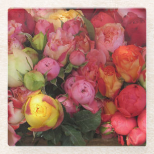 Posavasos De Vidrio Hermosos Rosas - Pascua de vidrio