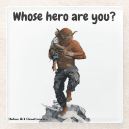 Posavasos De Vidrio Héroe Héroe Niños Rescate Fantasía Vidrio Monstruo