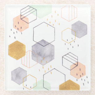 Posavasos De Vidrio Hex Scatter