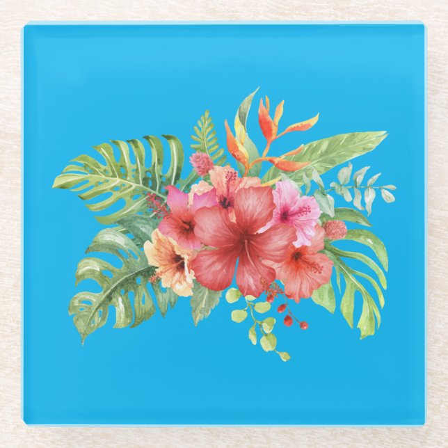 Posavasos De Vidrio Hibiscus (Anverso)
